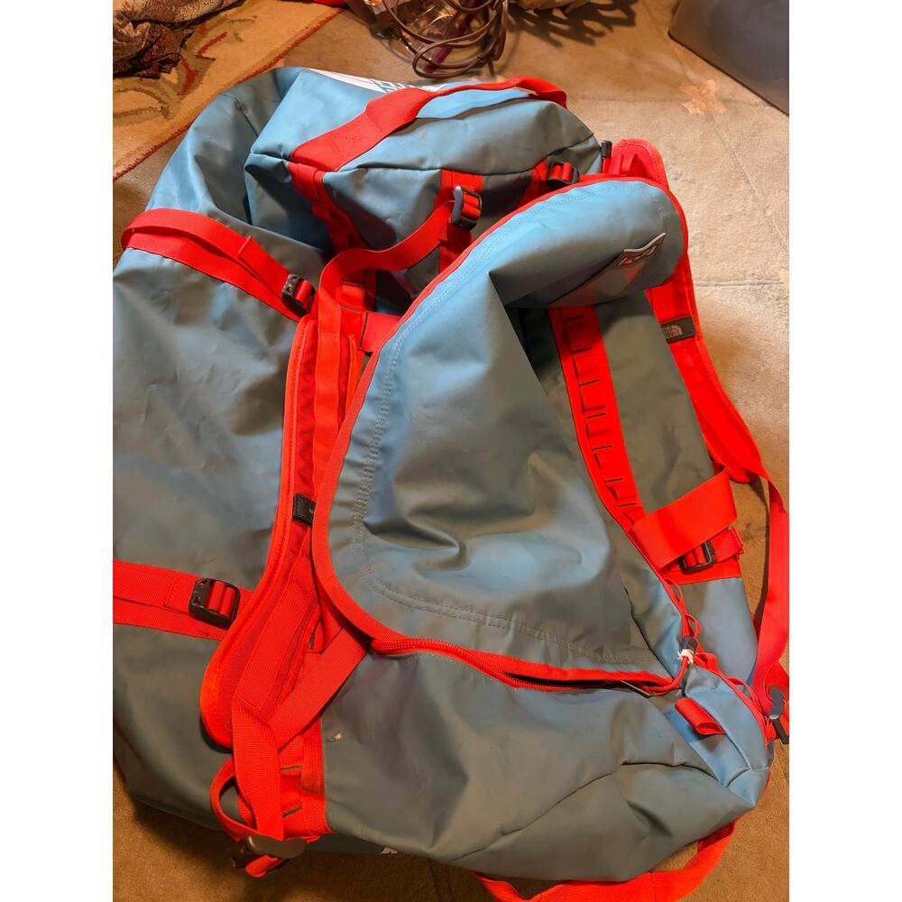 The North Face Base Camp Duffle Bag Large Blue Orange - Picture 6 of 14